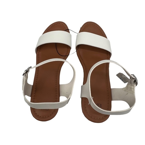 Time And Tru White Memory Foam Platform Block Heel Sandals Size 11 Women’s - Picture 4 of 9